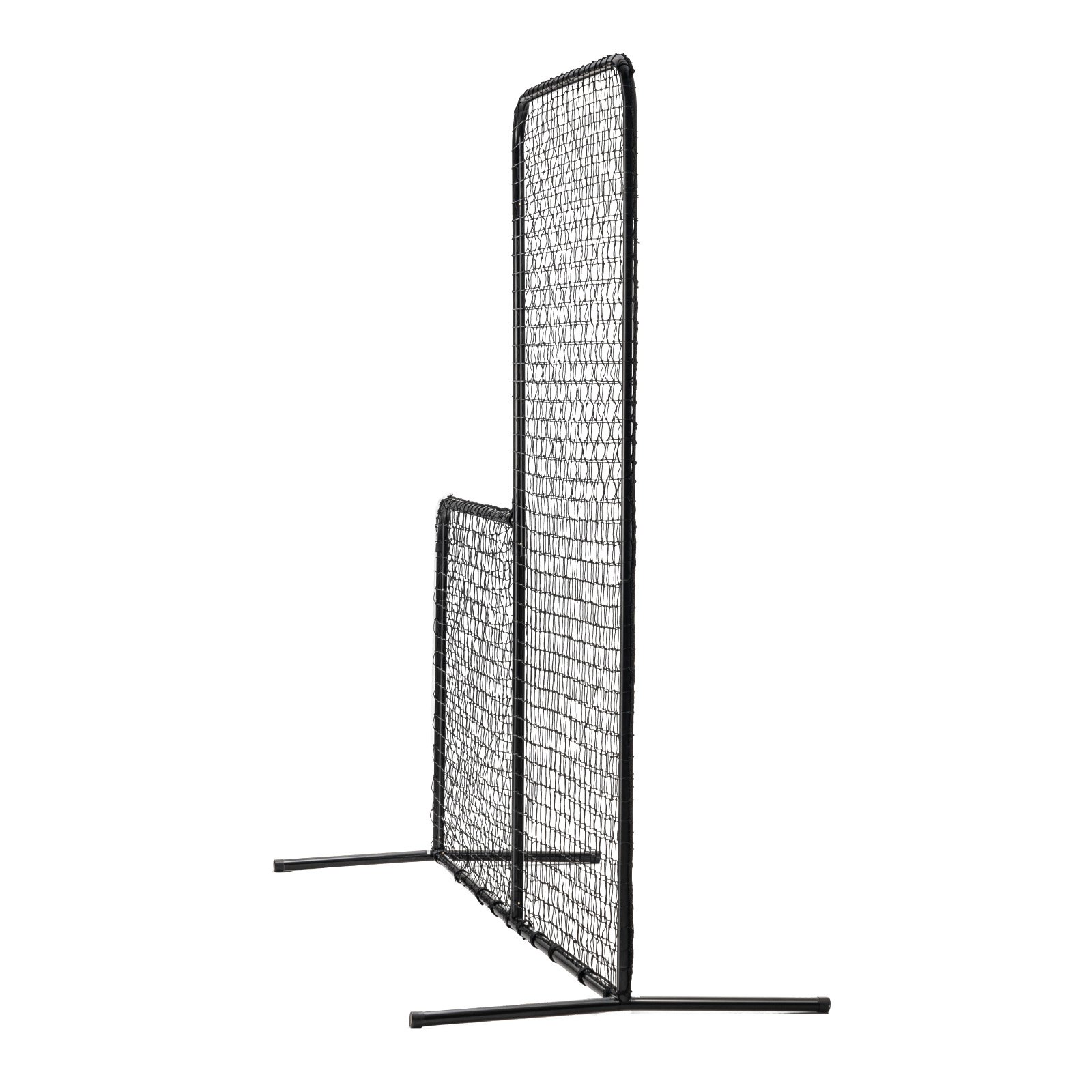 Klatka do baseballu VEVOR typu L, 213 x 96 x 213 cm, ekran ochronny do baseballu i softballu, przenośna siatka do baseballu z torbą transportową i kołkami do mocowania na ziemi, siatka do ochrony miotaczy, czarna