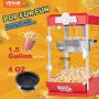 Maszyna do popcornu VEVOR o mocy 480 W, czajnik 4 uncje, produkuje 1,5 galona na załadunek, stołowa maszyna do popcornu, zawiera 3 gałki, maszyna do popcornu w stylu kinowym, czerwona kawiarnia