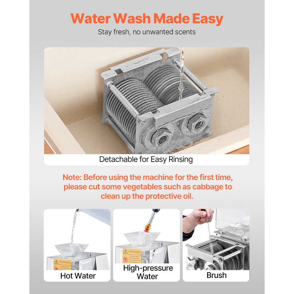 Krajalnica do mięsa VEVOR 850 W, 250 kg/h, komercyjna, elektryczna, do krojenia mięsa, ze stali nierdzewnej, grubość 5 mm, do supermarketów restauracyjnych