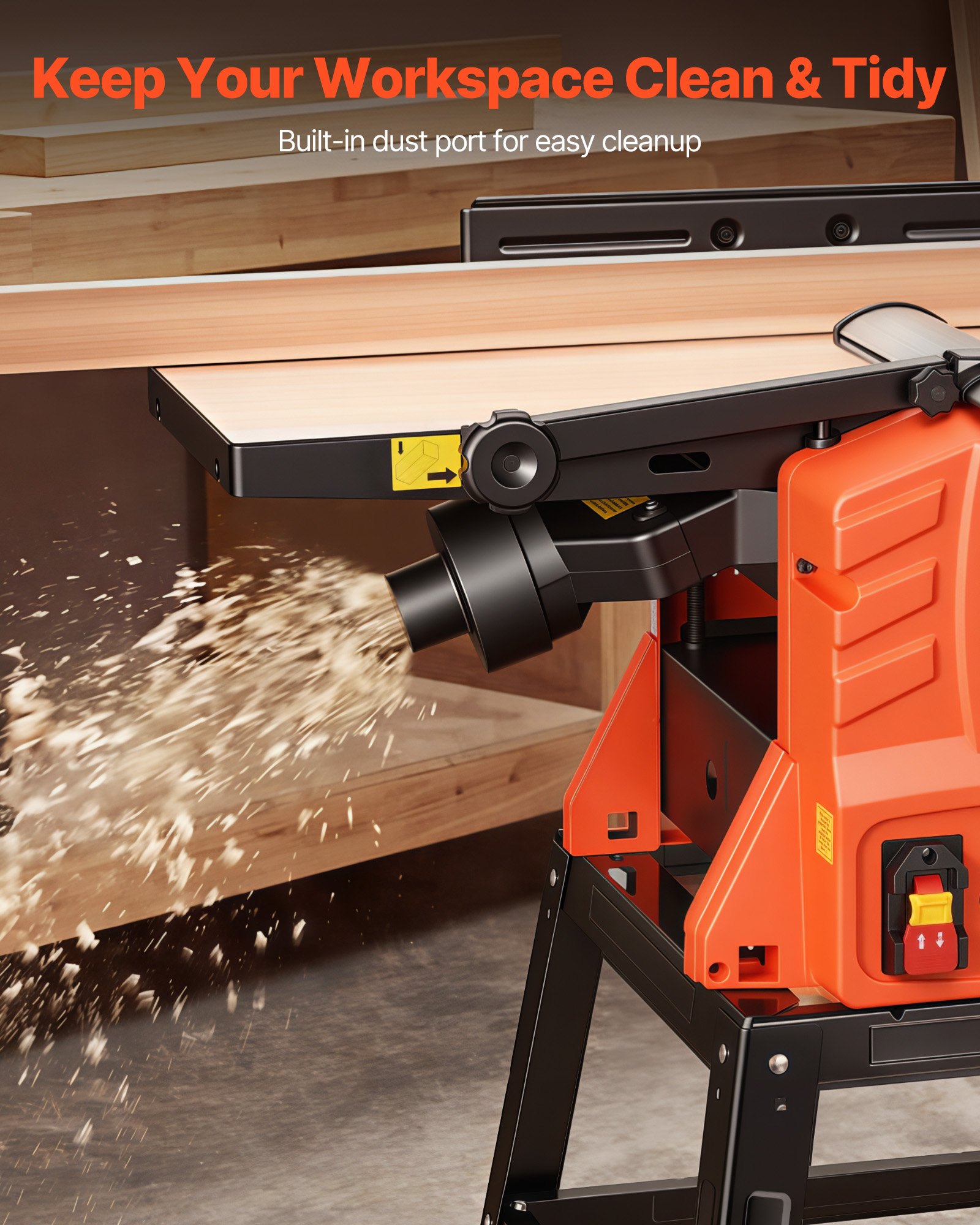 VEVOR Benchtop Planer and Jointer Combo, 254 mm, 2.4 HP 8000 RPM Bench Top Wood Jointer with Stand, 2-Blade Straight Cutterhead, Cast Aluminum Table, 0-3 mm Adjustable Depth, for Woodworking DIY