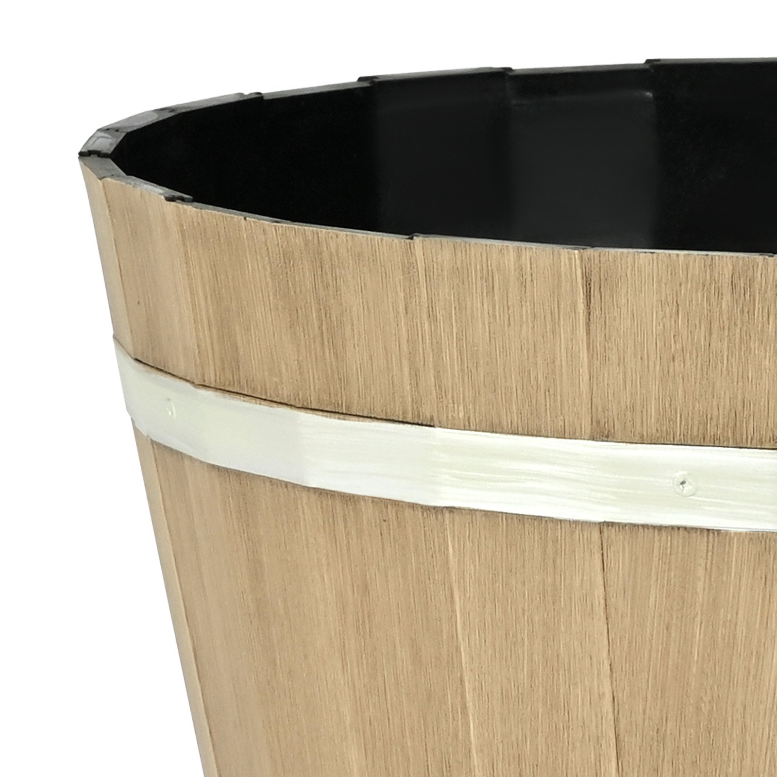 Doniczki VEVOR 300 x 210 mm, zestaw 4 doniczek w kształcie beczki po whisky z otworami drenażowymi, plastikowa doniczka w kształcie beczki po winie do roślin doniczkowych i ogrodowych, do ogrodu, do domu, brązowa