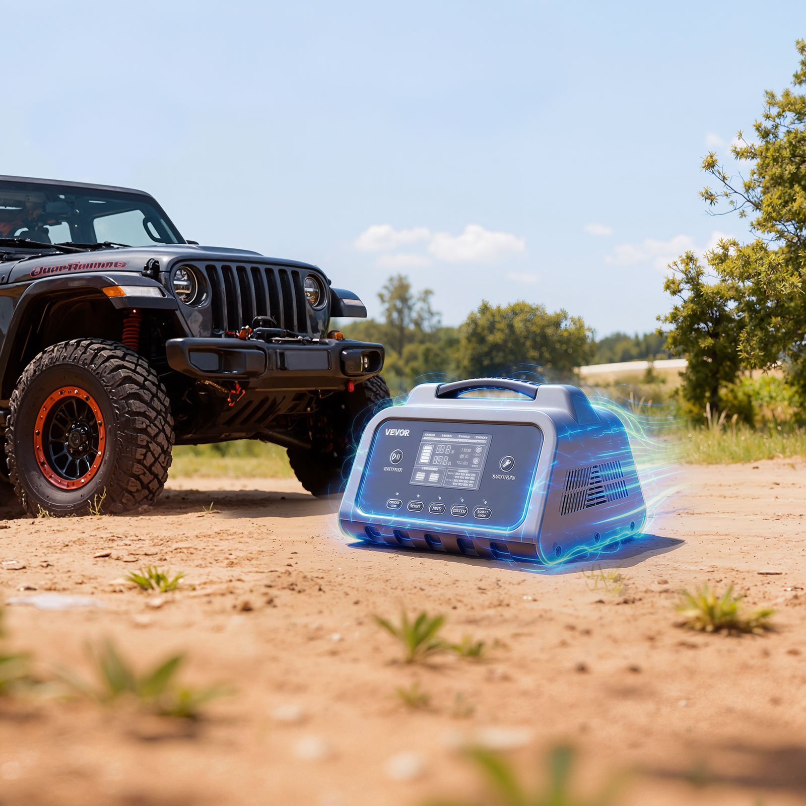 Ładowarka akumulatorów samochodowych VEVOR 30A Ładowarka akumulatorów 6 V/12 V/24 V, inteligentna ładowarka do akumulatorów kwasowo-ołowiowych i litowo-LiFePO4 z 7-stopniowym trybem ładowania i wyświetlaczem LCD do samochodów, motocykli, łodzi