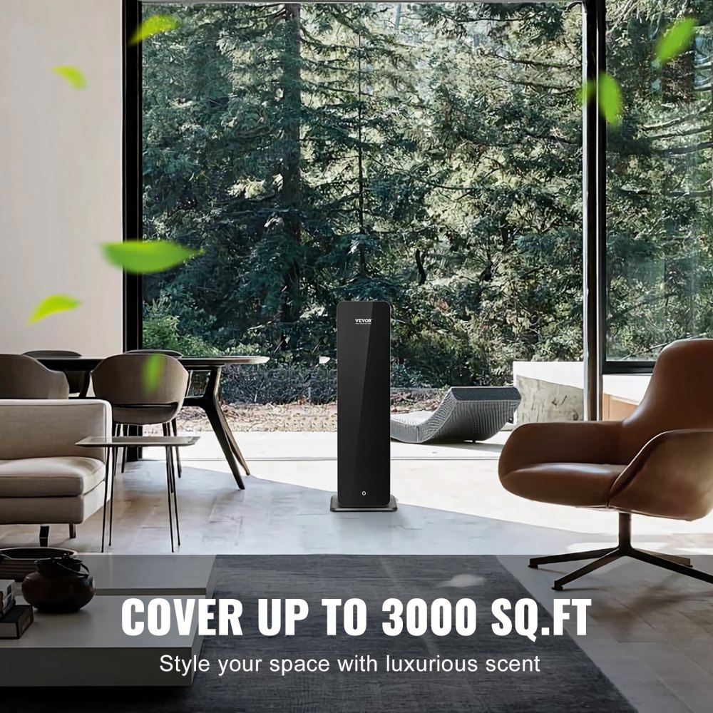 VEVOR Domowy dyfuzor zapachowy, 950 ml, inteligentny dyfuzor chłodzącego powietrza Bluetooth, 3000 stóp kwadratowych, bezwodny dyfuzor olejków eterycznych, urządzenie do aromaterapii wolnostojące do dużych pomieszczeń i biur.