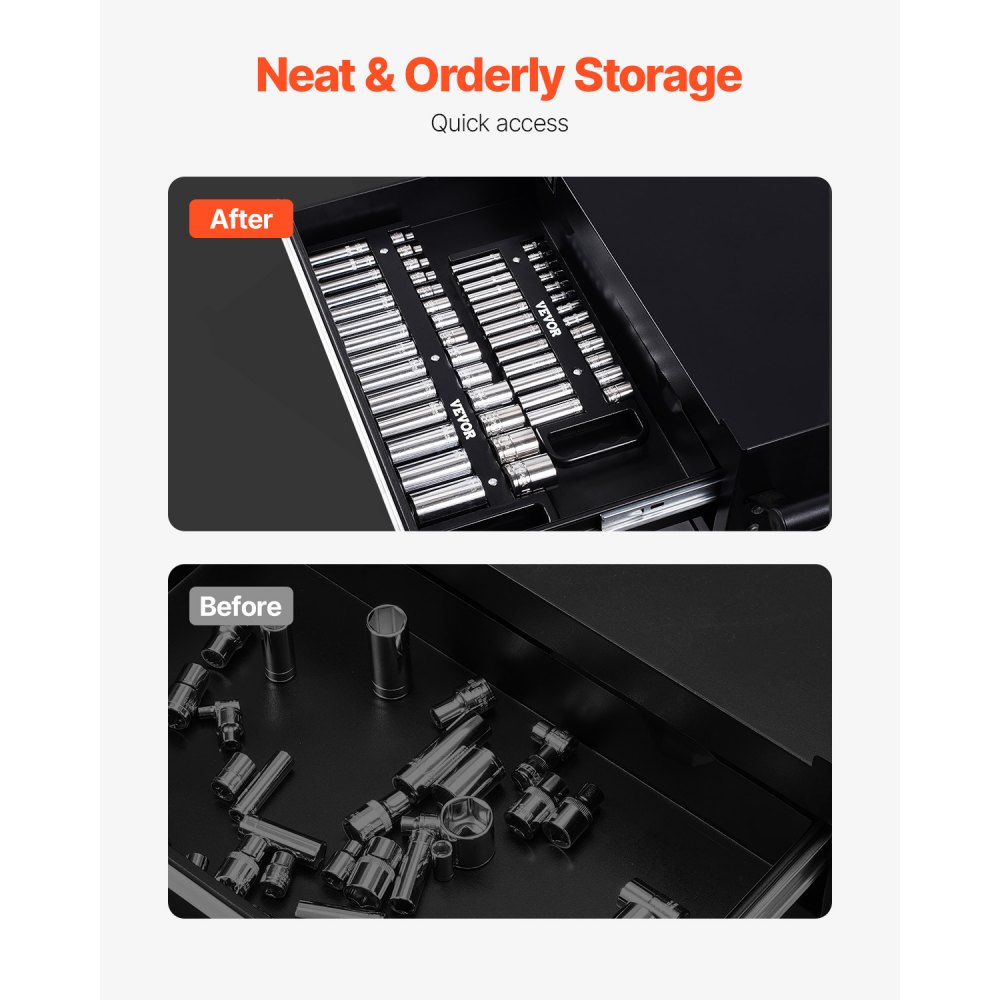 Zestaw organizerów na nasadki VEVOR, 3-częściowy zestaw organizerów na nasadki metryczne i SAE, uchwyt na nasadki 1/4 cala, 3/8 cala i 1/2 cala z uchwytem i podstawą magnetyczną, mieści do 76 nasadek