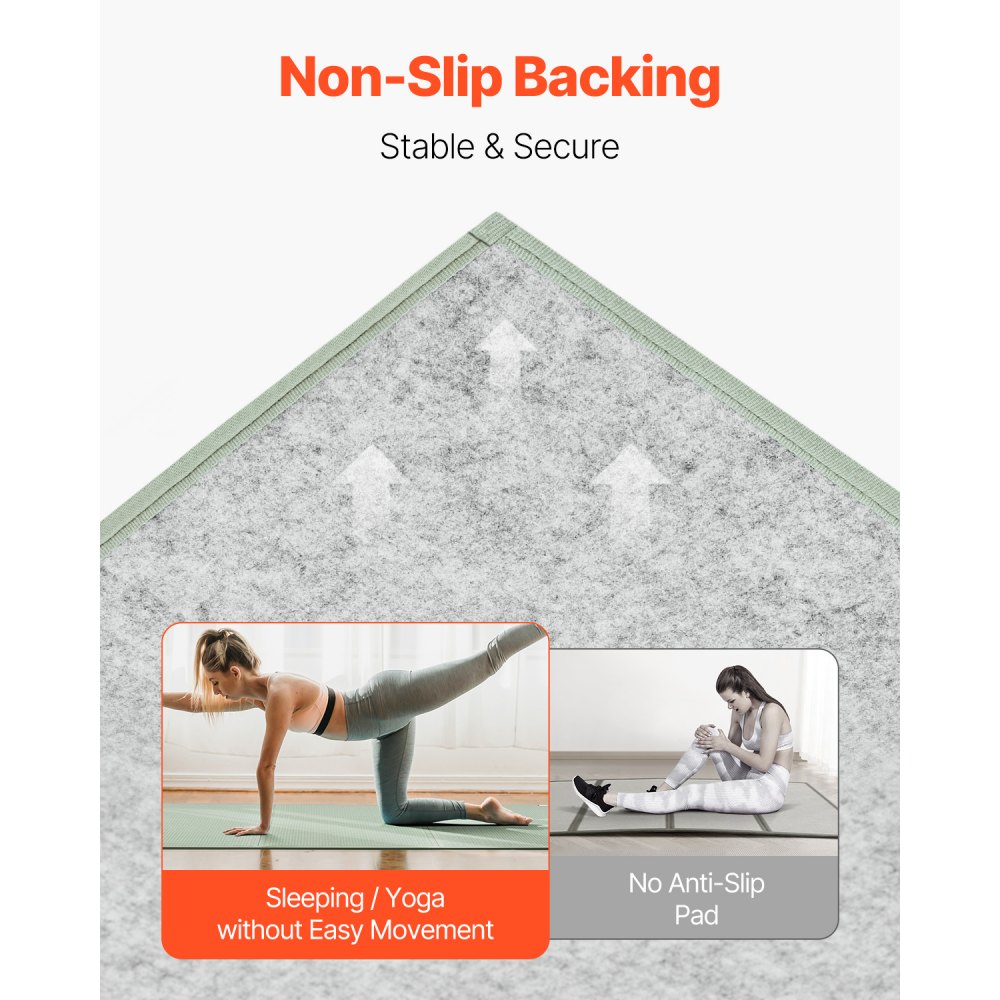 VEVOR Japońska mata tatami Składany japoński materac tatami 2032 x 1397 mm (naturalna trawa sitowa), materac podłogowy z antypoślizgowym spodem, materac futon do spania i medytacji