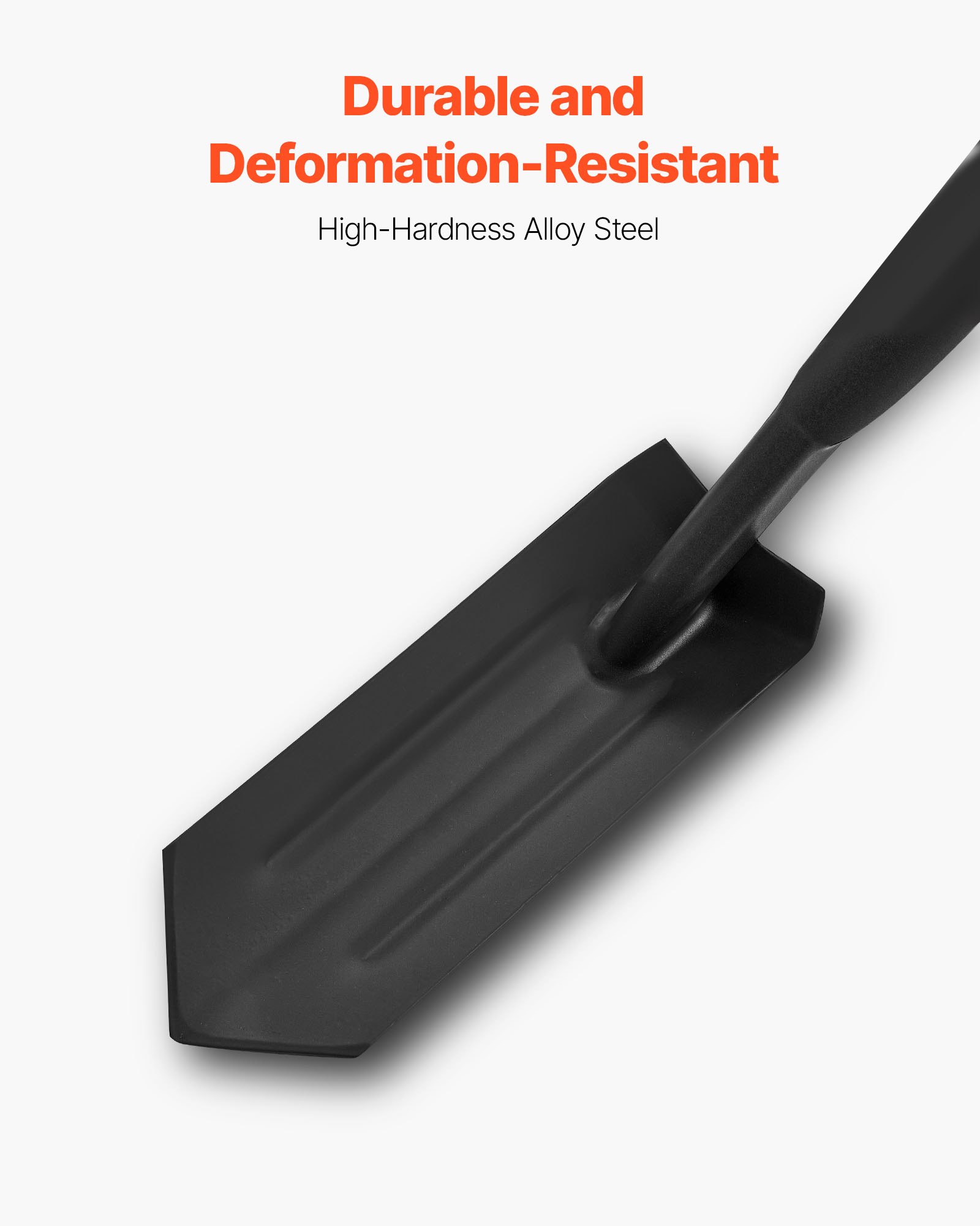 Łopata ogrodowa VEVOR, ostrze o szerokości 104 mm, łopata ogrodowa, łopata drenażowa z trzonkiem z włókna szklanego, szpadel ze szpiczastym ostrzem do prac ogrodowych, kopania dołów, wykopów i sadzenia, długość ok. 1,4 m