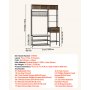 VEVOR Hall Tree, 1800 mm Coat Rack with Shoe Bench & 2 Drawers, 3-in-1 Freestanding Shoe Rack Storage Organizer with Bookshelf & Wire Shelf, Steel Frame Entrance Coat Holder for Entry, Bedroom, Closet