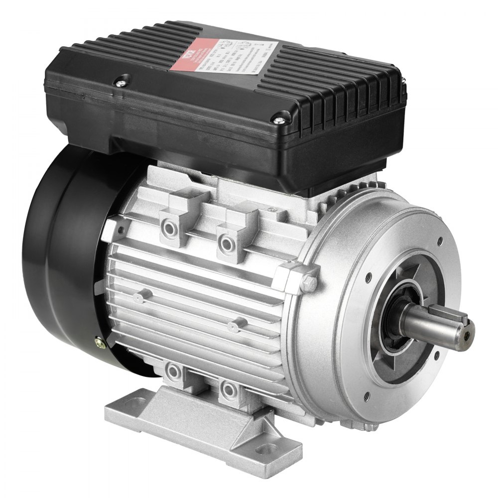 VEVOR 0.55 kW electric motor 1400 rpm, AC 220-240 V, 4.5 A, 80, B34 frame, single-phase air compressor motor, 19 mm splined shaft, forward/reverse rotation for agricultural machinery and general equipment