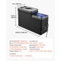 VEVOR Organizer samochodowy na konsolę środkową 15 W z 7-kolorowymi diodami LED, między siedzeniami, do smartfonów i urządzeń elektronicznych, 5 V/3 A QC, 5 V/3 A PD typu C, gniazdo 12–24 V, 3 uchwyty na kubki, schowek i szuflada
