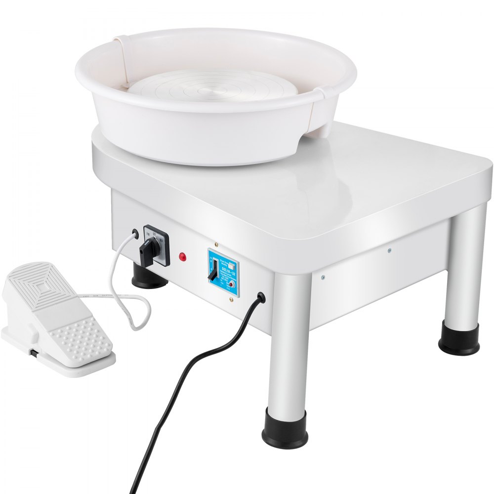 VEVOR Ceramic Wheel Machine 280W Electric Pottery 25cm Ceramic Wheel Machine 220V Wheel Machine DIY Adjustable Feet with Sculpting Set Electric Pottery Wheel Machine with Foot Pedal and Sink