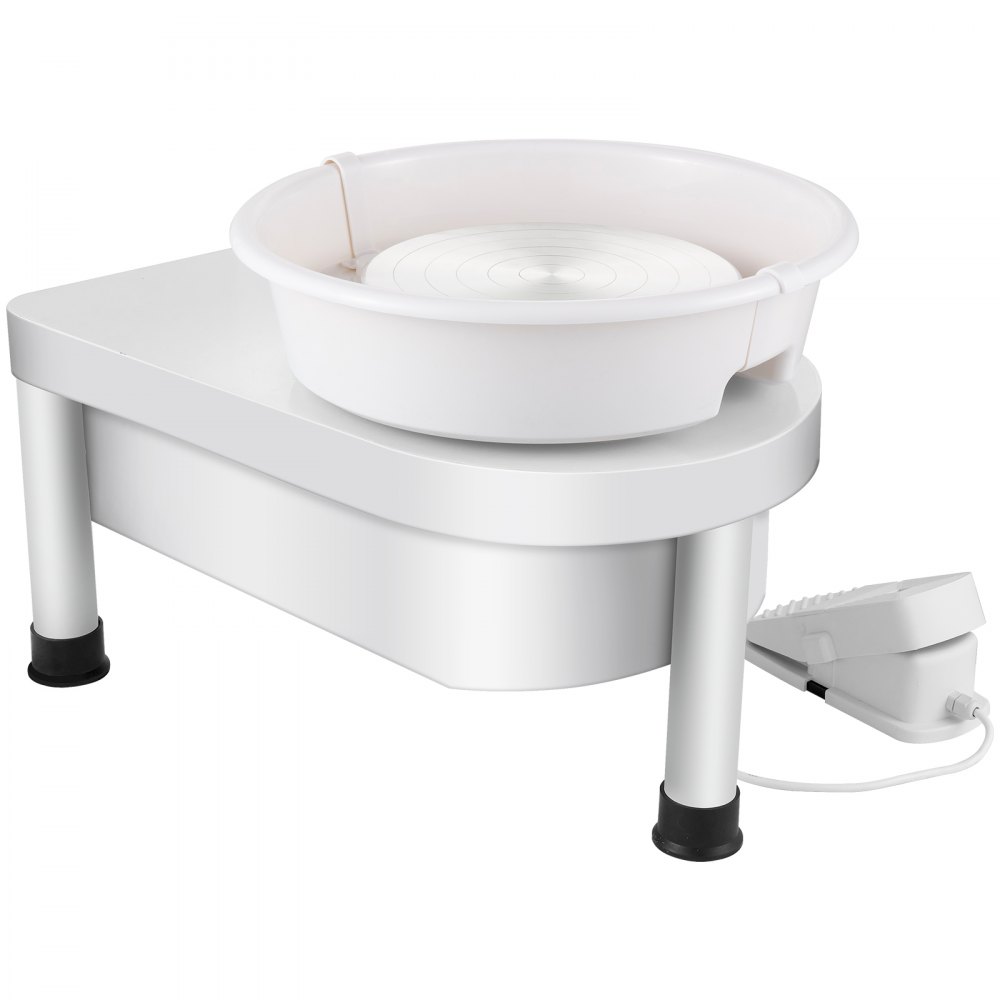 VEVOR Ceramic Wheel Machine 280W Electric Pottery 25cm Ceramic Wheel Machine 220V Wheel Machine DIY Adjustable Feet with Sculpting Set Electric Pottery Wheel Machine with Foot Pedal and Sink