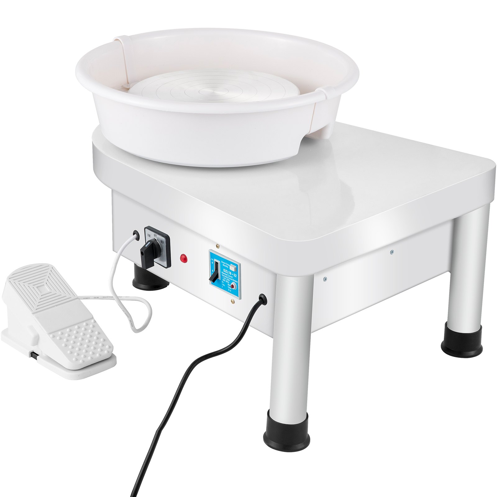VEVOR Ceramic Wheel Machine 280W Electric Pottery 25cm Ceramic Wheel Machine 220V Wheel Machine DIY Adjustable Feet with Sculpting Set Electric Pottery Wheel Machine with Foot Pedal and Sink
