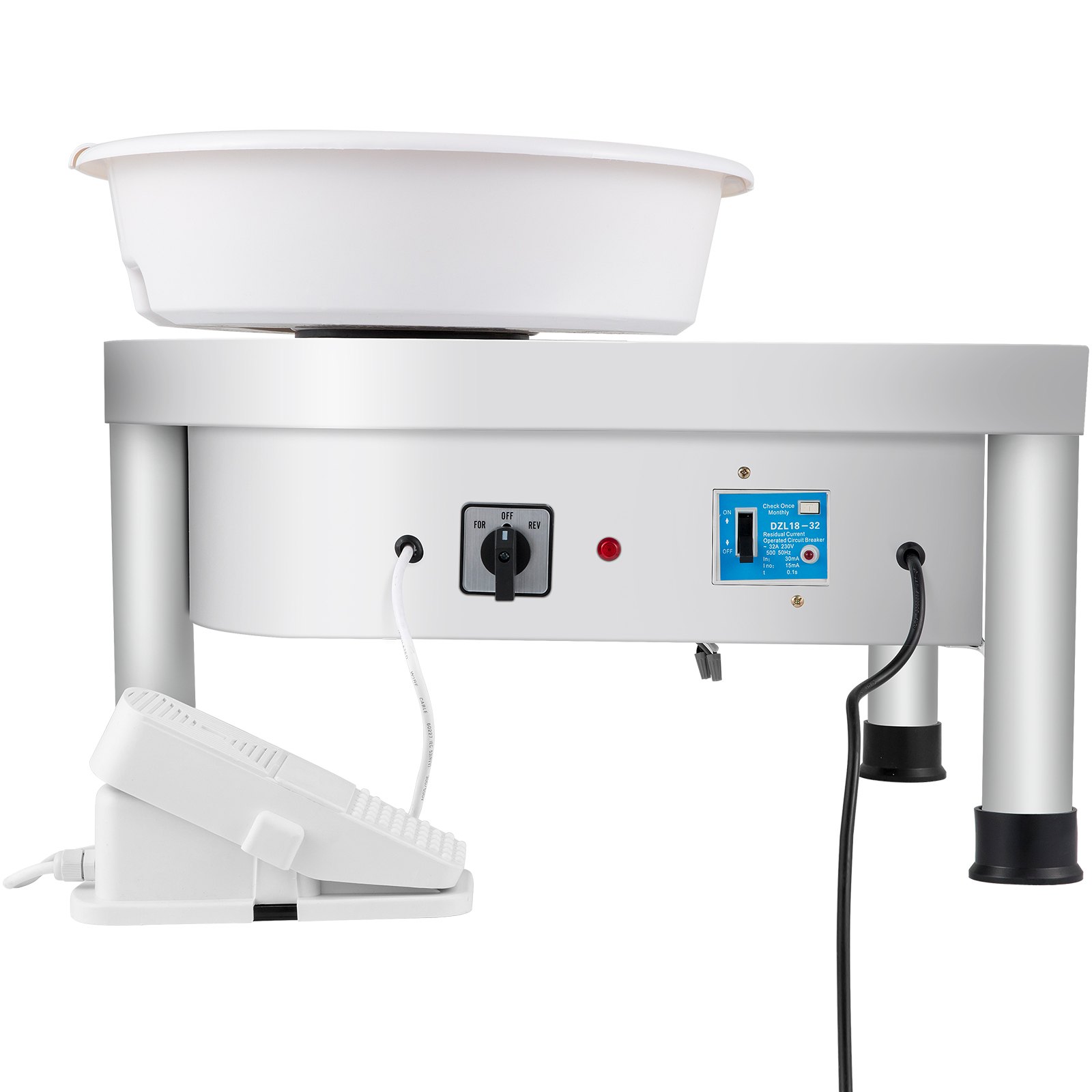 VEVOR Ceramic Wheel Machine 280W Electric Pottery 25cm Ceramic Wheel Machine 220V Wheel Machine DIY Adjustable Feet with Sculpting Set Electric Pottery Wheel Machine with Foot Pedal and Sink
