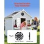 VEVOR Solar Fan, Ventilation, Fan, Φ340x70 mm, Attic Exhaust Fan with Adjustable Thermostat, External Grille, 1300 CFM Airflow Capacity, for Gables, Roofs, Garages, Workshops