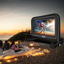 Nadmuchiwany ekran projekcyjny VEVOR Wykonany z PVC 85 "1080P, 4K, 3D, HDR Zewnętrzny kryty przenośny ekran projektora Ekran filmowy 16:9 do kina domowego, ogrodu, kempingu, imprez rekreacyjnych itp.