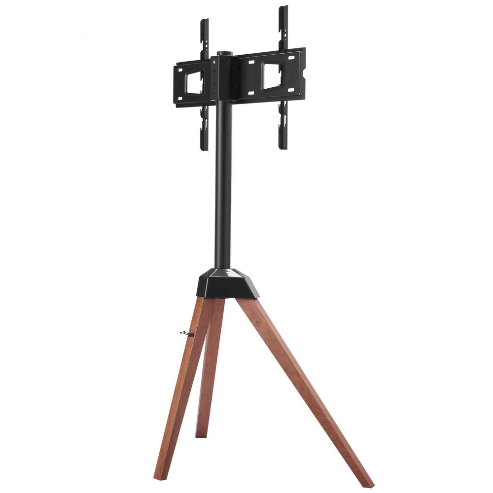 Stojak pod telewizor VEVOR ze statywem do telewizorów płaskich i zakrzywionych o przekątnej 1016–1651 mm i wadze do 45 kg, obrót w lewo i prawo o 18°, przenośny stojak pod telewizor z drewnianymi nogami do sypialni, salonu, studia