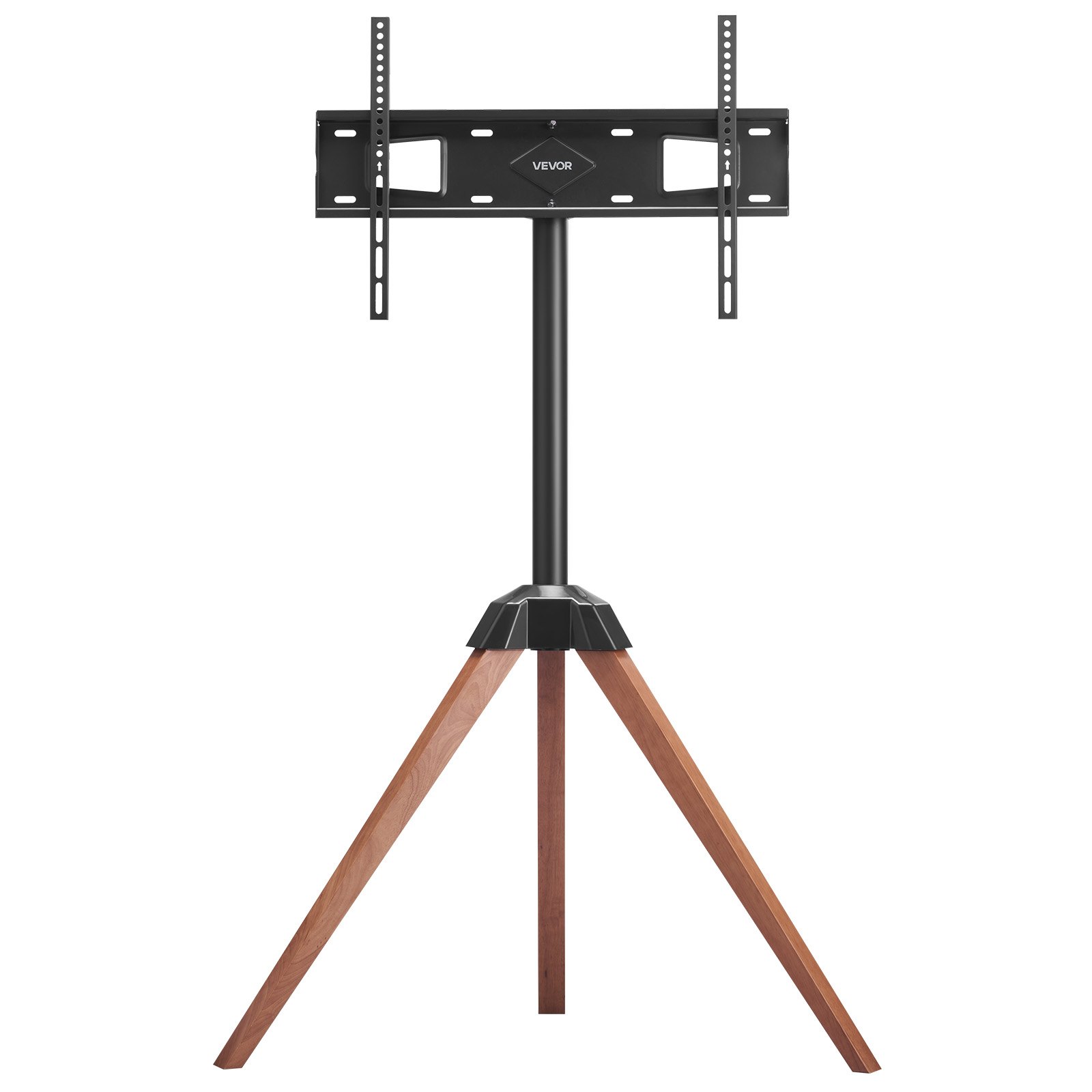 Stojak pod telewizor VEVOR ze statywem do telewizorów płaskich i zakrzywionych o przekątnej 1016–1651 mm i wadze do 45 kg, obrót w lewo i prawo o 18°, przenośny stojak pod telewizor z drewnianymi nogami do sypialni, salonu, studia