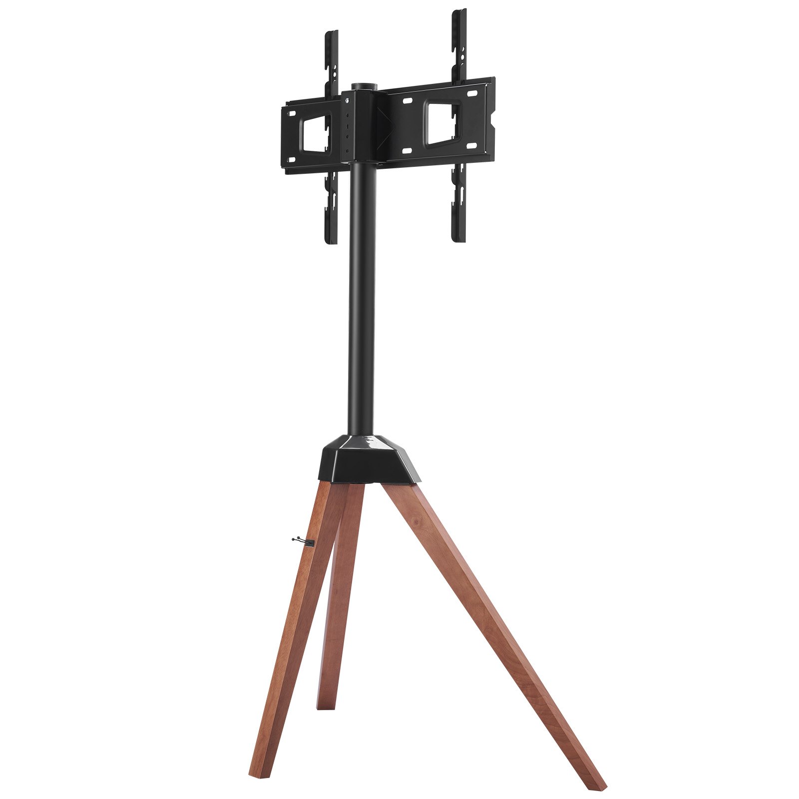 Stojak pod telewizor VEVOR ze statywem do telewizorów płaskich i zakrzywionych o przekątnej 1016–1651 mm i wadze do 45 kg, obrót w lewo i prawo o 18°, przenośny stojak pod telewizor z drewnianymi nogami do sypialni, salonu, studia