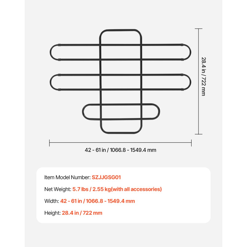 VEVOR Bariera samochodowa dla psa, regulowana, przegroda, bramka zabezpieczająca dla psa, uchylna i ruchoma, bariera dla zwierząt z siateczki, uniwersalna, pasująca do samochodów SUV, ciężarówek i innych pojazdów