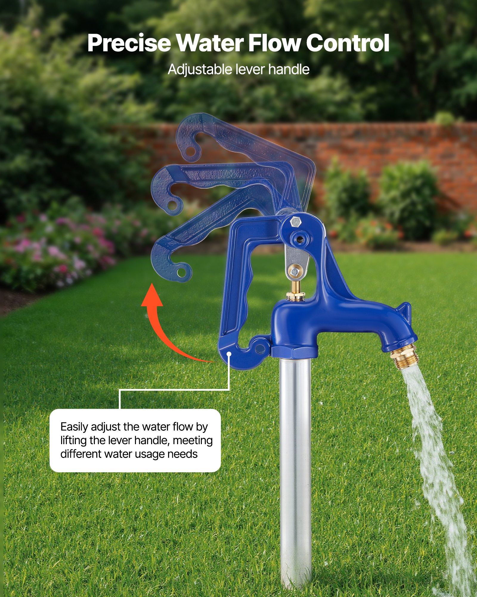 Hydrant ogrodowy VEVOR odporny na mróz, 980 mm, kran zewnętrzny z głębokością zakopania 304,8 mm, przyłącze rurowe G 3/4 cala i złączka do węża, hydrant bezołowiowy do nawadniania ogrodu i gospodarstwa