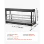 VEVOR 3-poziomowa witryna grzewcza 180 l, 1600 W, witryna grzewcza 30–85 °C, podgrzewacz do żywności z oświetleniem LED i regulowanymi półkami, witryna do prezentacji hamburgerów, pizzy, pieczywa, pieczonego kurczaka