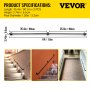 VEVOR Poręcze schodowe Balustrady schodowe 180cm Retro poręcz wodociągowa Poręcz przemysłowa 200kg nośność