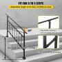 VEVOR poręcze schodowe Balustrady schodowe poręcze balkonowe poręcze z kutego żelaza 67,8 cm 1-4 stopnie