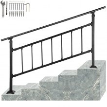 VEVOR poręcze schodowe poręcze balkonowe poręcze z kutego żelaza 67,8 cm 1-4 stopnie