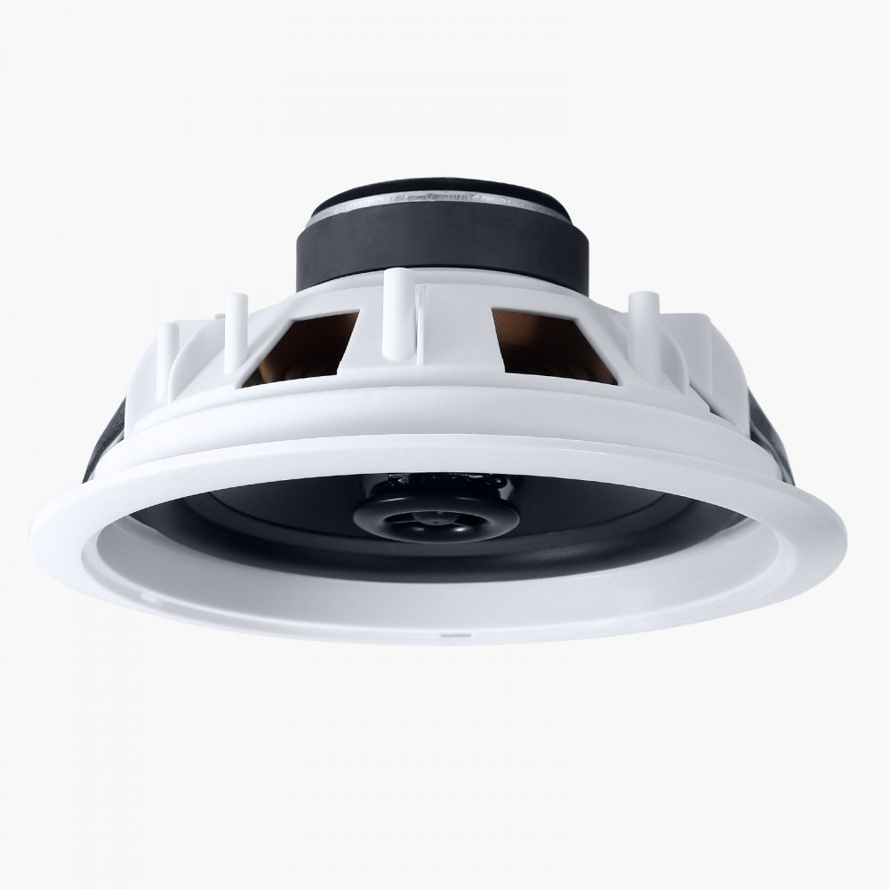 Głośniki sufitowe VEVOR 4 Bluetooth 165,1 mm, dwudrożne, ze wzmacniaczem i mocą szczytową 150 W, przewodowe głośniki sufitowe do kina domowego, na zadaszony taras i do montażu podtynkowego