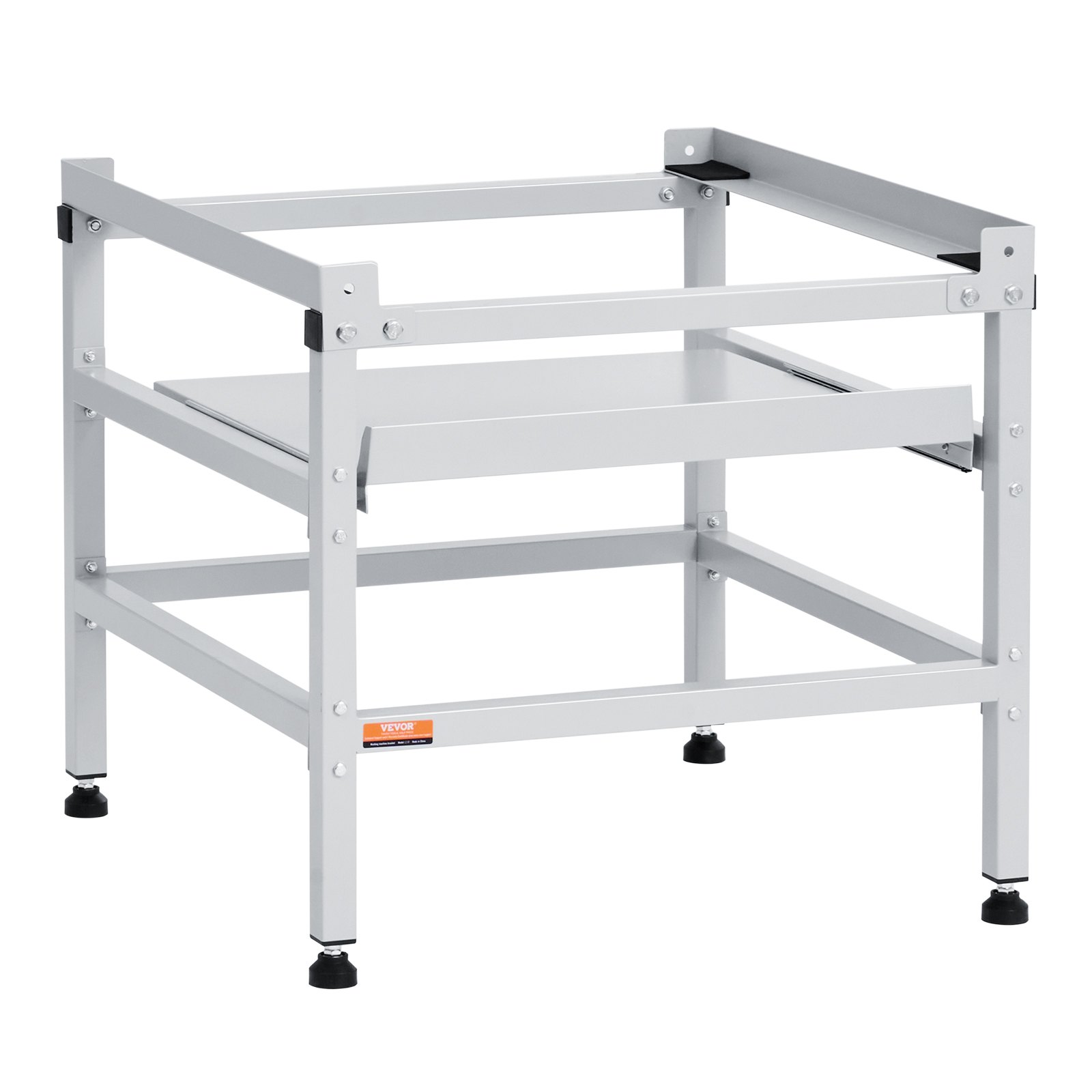 Podstawa pralki VEVOR, podstawa pod pralkę 640x635x615 mm, udźwig 136 kg, podstawa pralki i suszarki z półką, 4 regulowane nóżki do podnoszenia pralki, stal węglowa