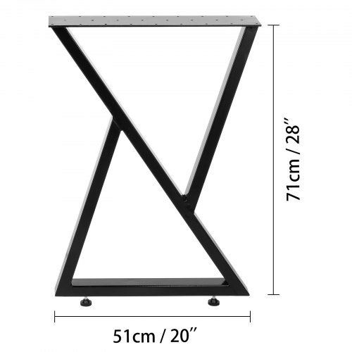 Metalowe nogi do stołu Nogi do jadalni 72cm wysokość 50cm szerokość Nogi do stołu zestaw 2 szt