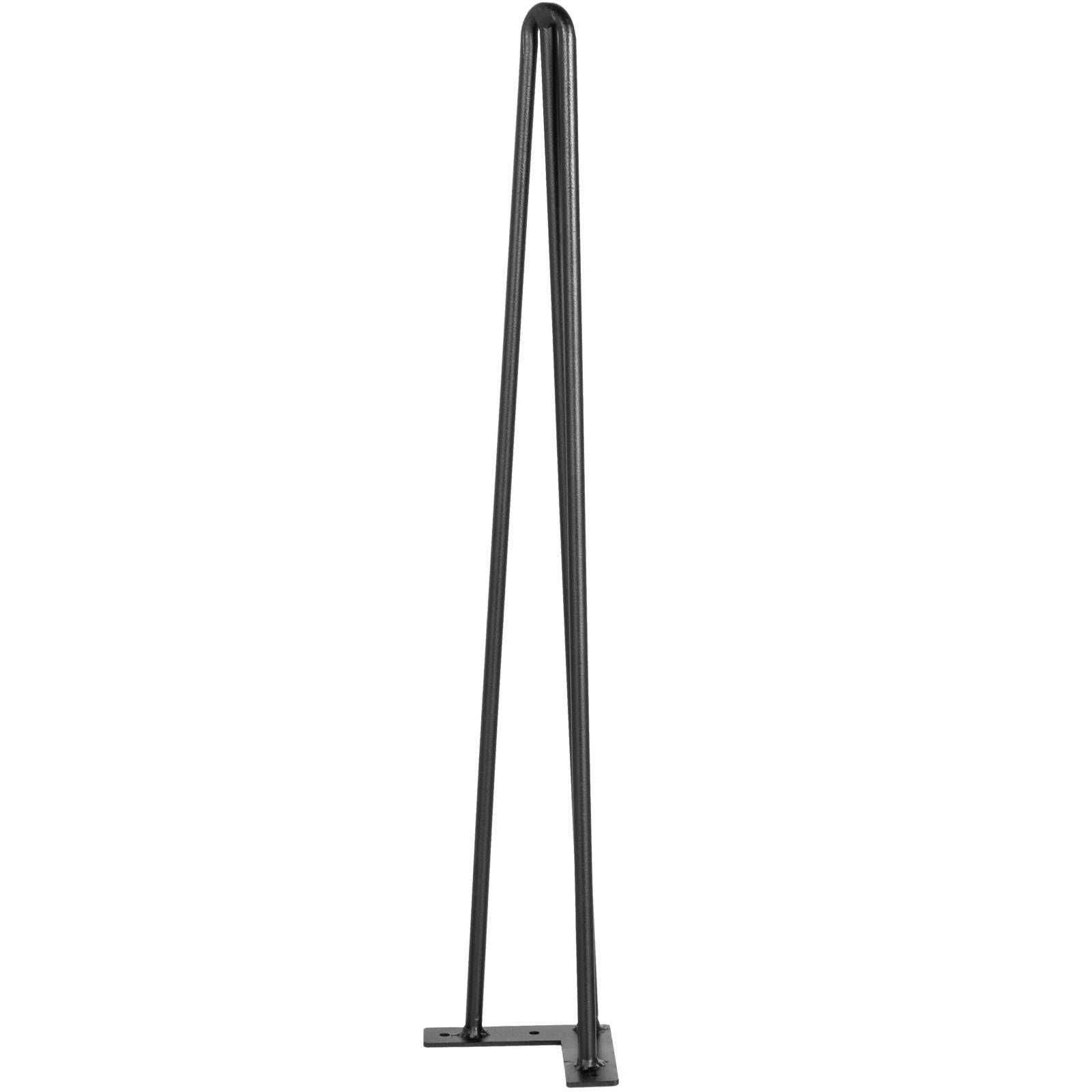 Noga stołu VEVOR w kształcie szpilki 24 cale 61 cm, regulowane, wymienne nóżki meblowe DIY, metalowe nogi stołowe w kolorze czarnym, 4 sztuki, z 4 gumowymi stopkami podłogowymi, nogi stołu w kształcie szpilki 3 słupki, noga w kształcie szpilki ze stali węglowej