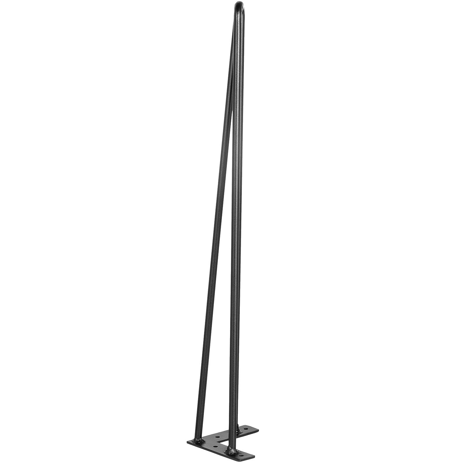 Noga stołu VEVOR w kształcie szpilki 24 cale 61 cm, regulowane, wymienne nóżki meblowe DIY, metalowe nogi stołowe w kolorze czarnym, 4 sztuki, z 4 gumowymi stopkami podłogowymi, nogi stołu w kształcie szpilki 3 słupki, noga w kształcie szpilki ze stali węglowej