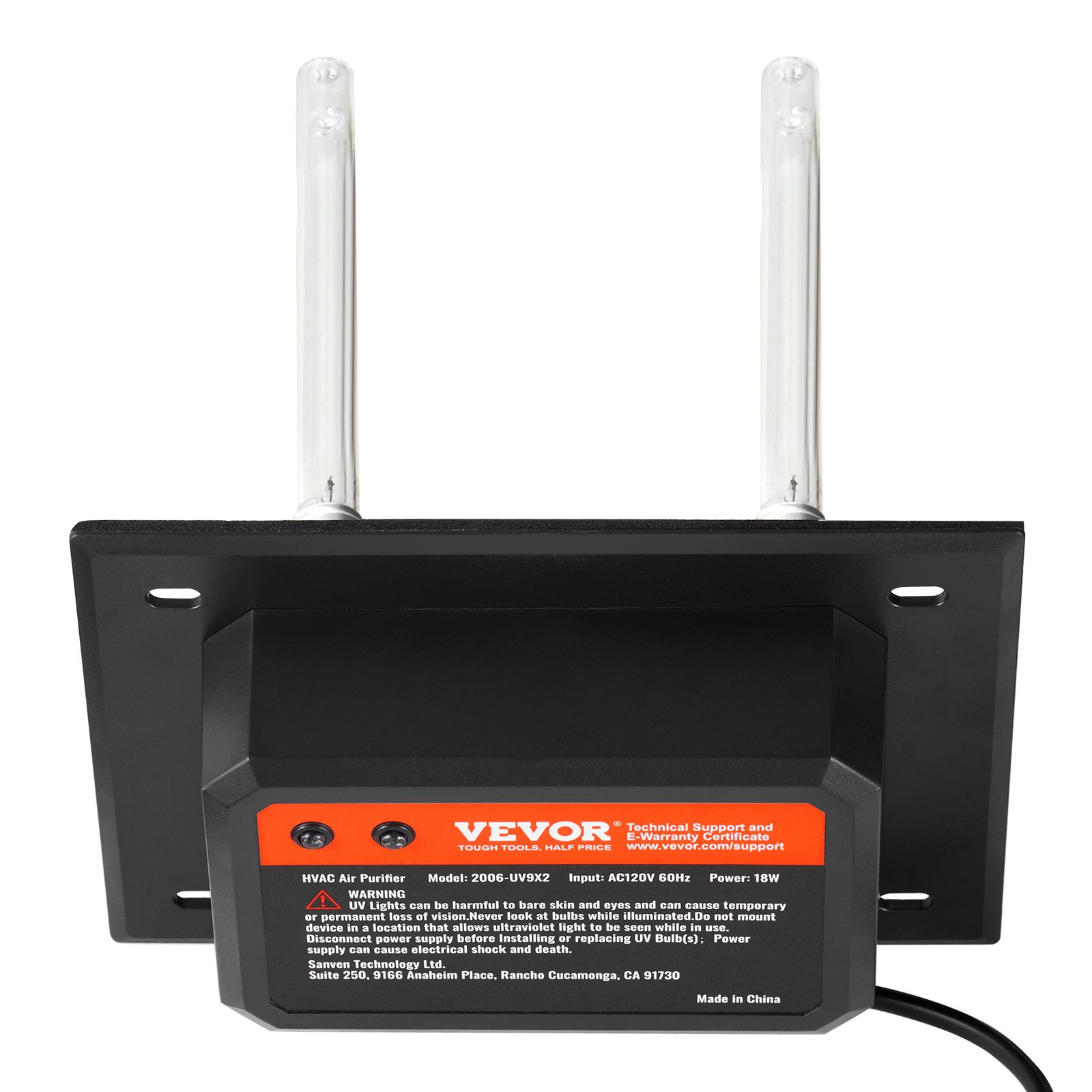 VEVOR HVAC Oczyszczacz powietrza do całego domu, 18 W, 175 mm, lampa UV UVC do kanałów klimatyzacyjnych, oczyszczacz powietrza z 2 zapasowymi żarówkami, lampy HVAC UV, oczyszczacz powietrza do klimatyzatorów