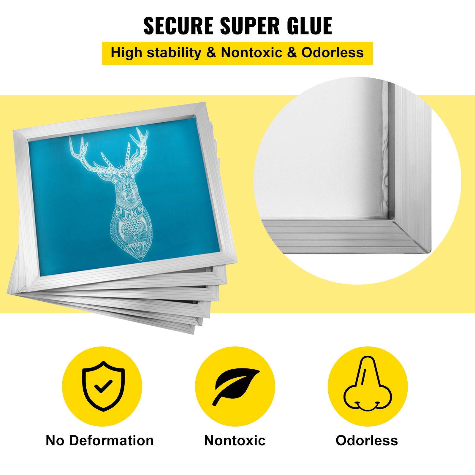 6-pak 20 "x 24" 160 mesh aluminiowe ramki do sitodruku białe