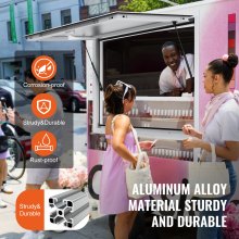 Stojak z przekąskami VEVOR do serwowania okien markiza serwisowa do food trucków 915x915mm aluminium