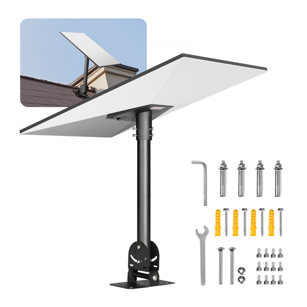 Uchwyt dachowy VEVOR Starlink Gen 3, 180x140x520 mm, regulowany kąt 30°-150°, z zestawem akcesoriów montażowych, wytrzymały adapter stalowy, rura łącząca 410 mm, kompatybilny z Gen 3 i V3, czarny