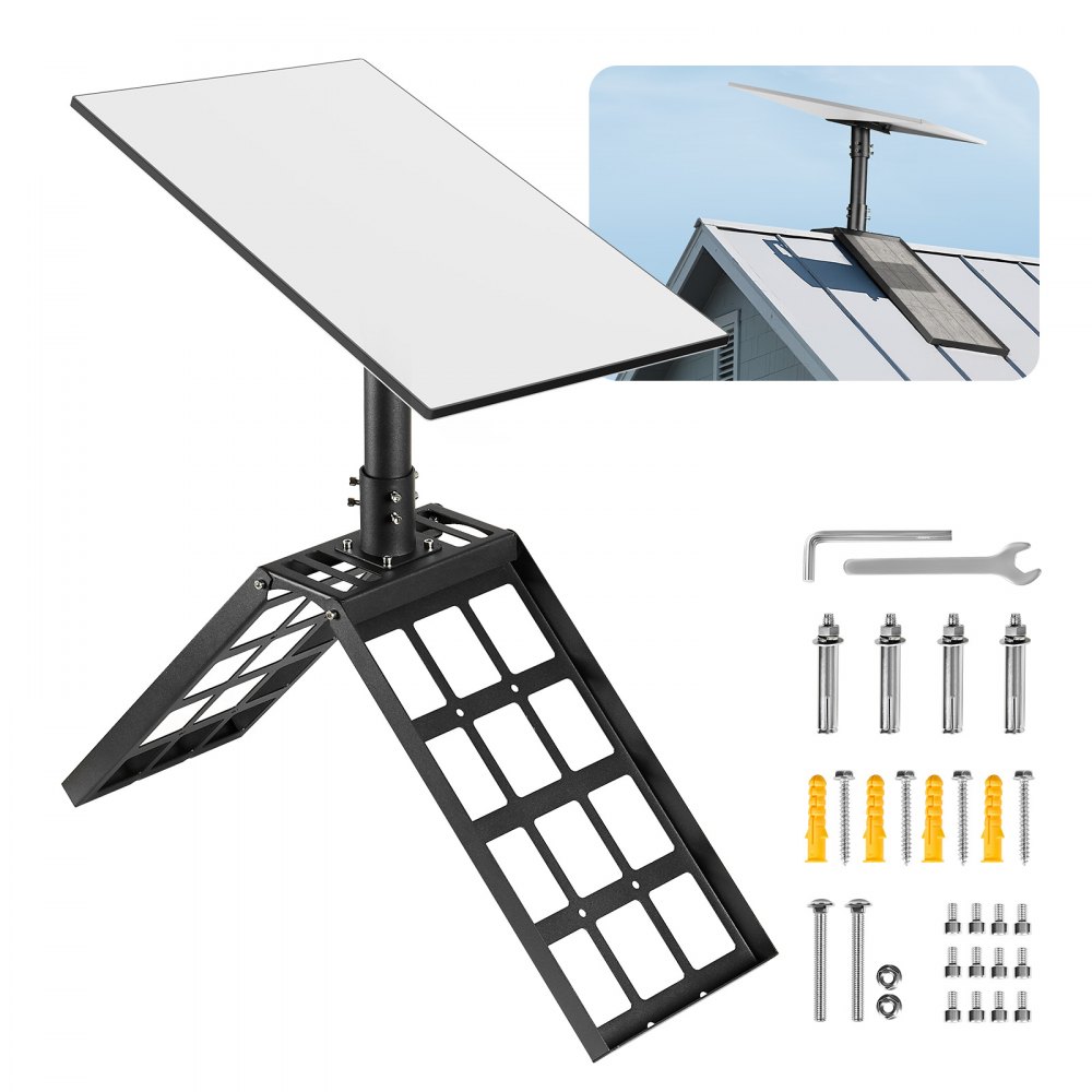 Uchwyt VEVOR Starlink Gen 3, 900x200x380 mm, regulowany uchwyt dachowy 45°-135°, z zestawem akcesoriów montażowych, wytrzymały adapter stalowy, rura łącząca 250 mm, kompatybilny z Gen 3 i V3, czarny