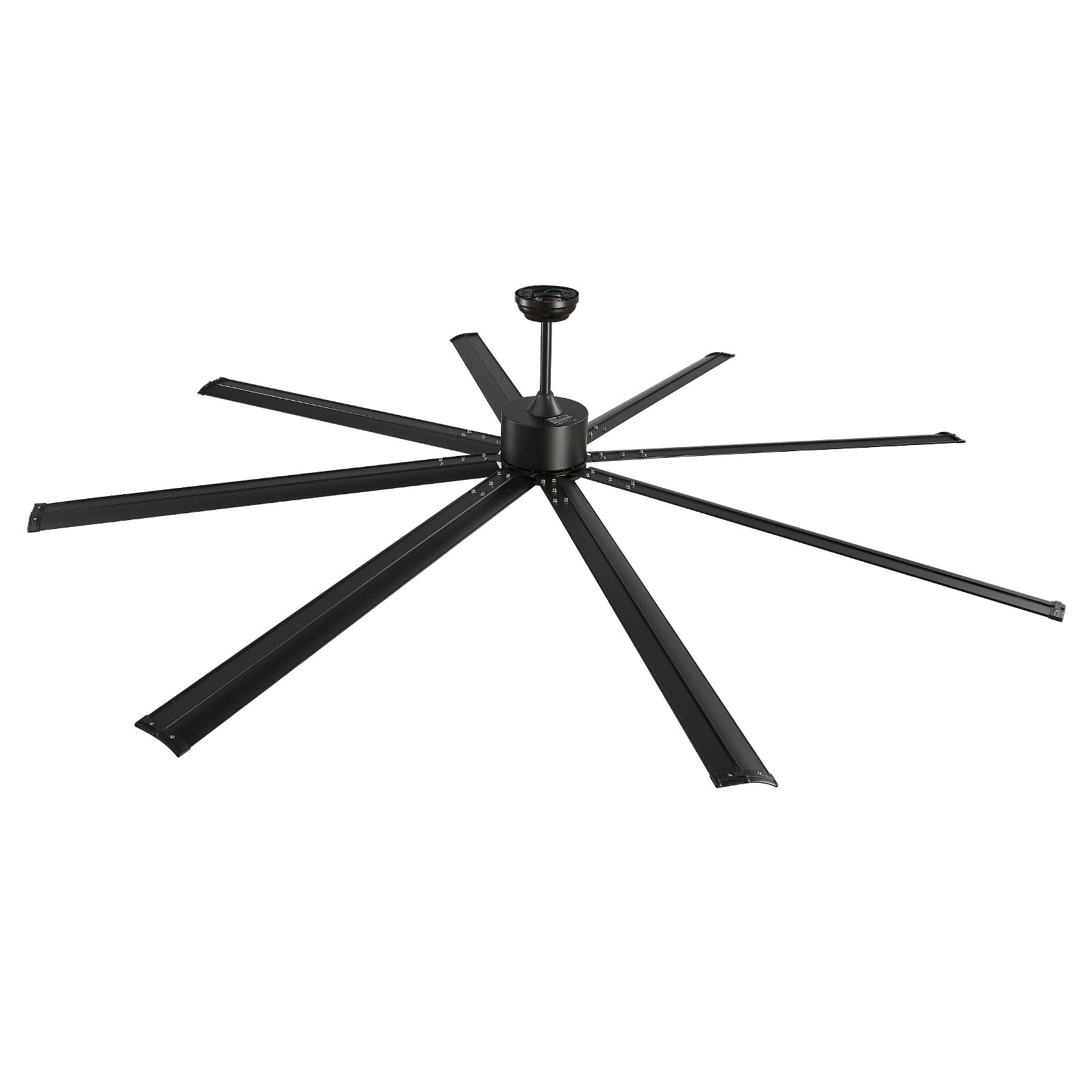 Wentylator sufitowy VEVOR 243 cm bez oświetlenia, 6-biegowy pilot, 8 aluminiowych łopatek, odwracalny silnik prądu stałego, wentylator do sypialni, salonu, patio, do użytku wewnątrz i na zewnątrz, czarny
