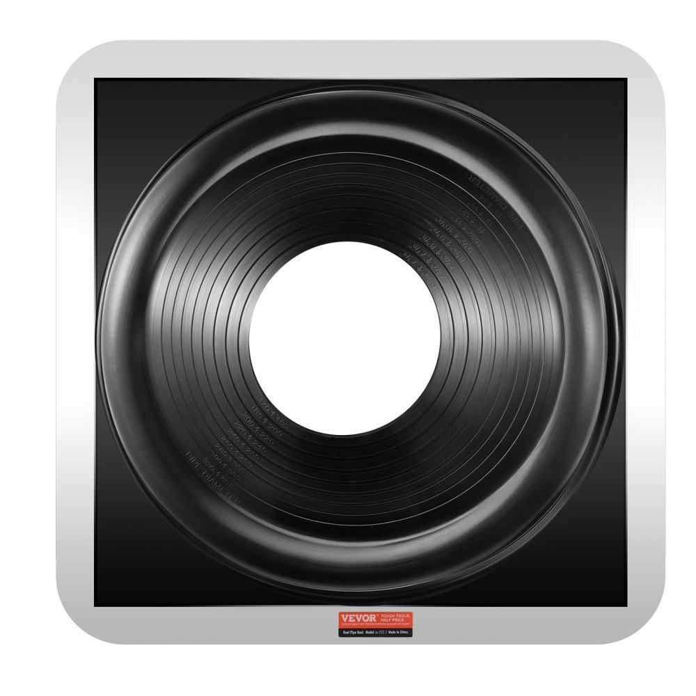 Zestaw 2 tulei uszczelniających VEVOR, pasuje do rur o średnicy zewnętrznej od 170 do 355 mm, przejście dachowe EDPM, kołnierz uszczelniający dach od -55 do 100°C, do kominów, pieców opalanych drewnem i rur odpowietrzających na zewnątrz