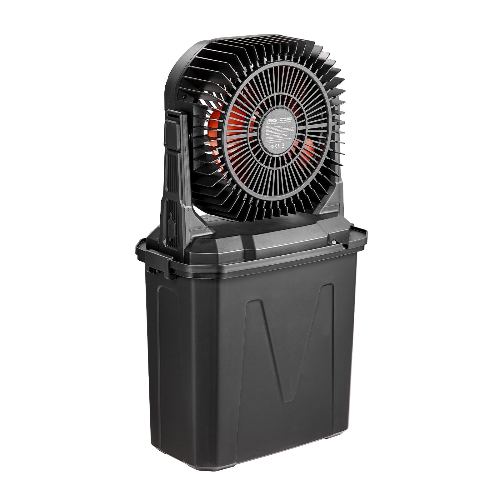 Wentylator kempingowy VEVOR, silnik 2700 obr./min, wentylator zraszający, wentylator zraszający ze zbiornikiem na wodę 9 l, akumulator 10000 mAh, 4 prędkości wiatru i 5 trybów oświetlenia, przenośny wentylator stojący na kemping, wędkowanie i podróże