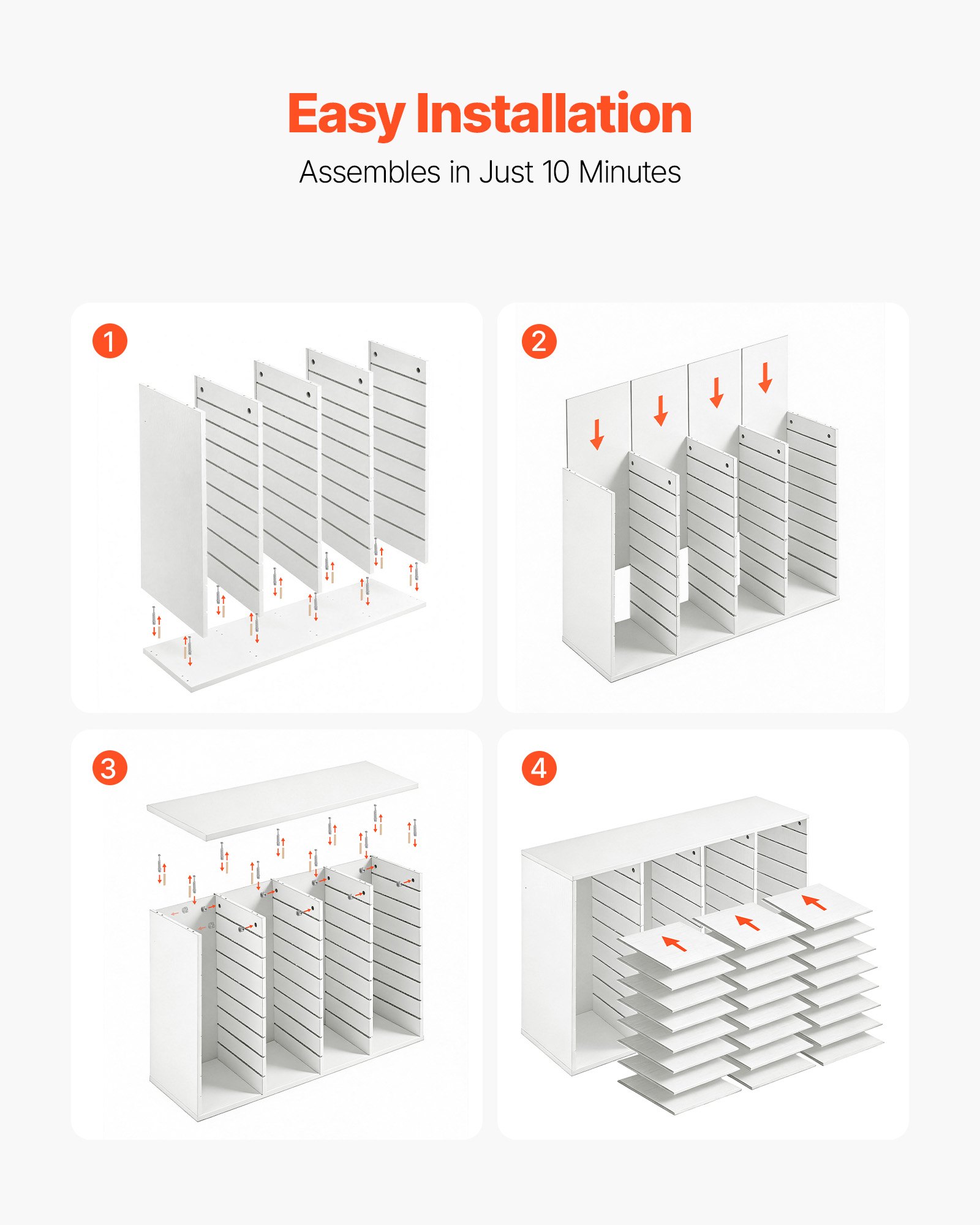 Tacka na dokumenty VEVOR z 36 przegródkami i wyjmowanymi półkami, drewniana tacka na dokumenty, uchwyt na dokumenty do biura, domu lub klasy, organizer na dokumenty, dokumenty i papier, kolor biały