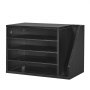 VEVOR Literature Organizer, 4 Compartments Office Mailbox with Detachable Shelves, Wooden Mailbox Sorter with Side Vertical Storage, Countertop Office Home Organizer for File, Document, Paper, Black