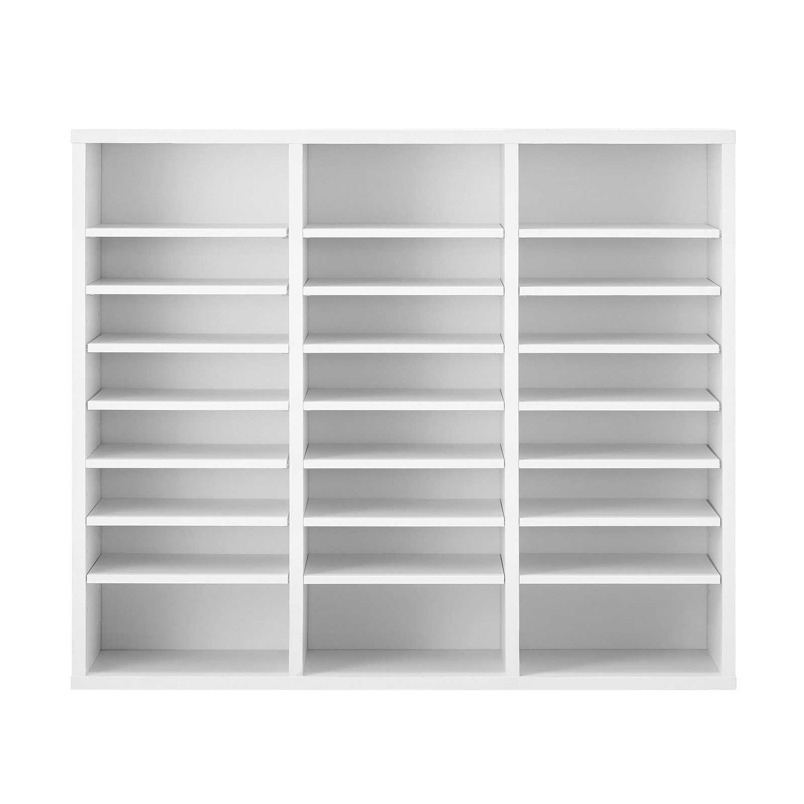 VEVOR Literature Organizer Document Tray with 24 Compartments & Adjustable Shelves, File Sorter Letter Tray Document Storage Made of Chipboard and MDF, Storage for Office Classroom White