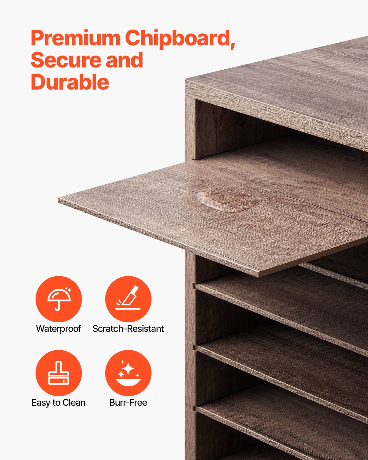 VEVOR Organizer na dokumenty z 27 przegródkami i wyjmowanymi półkami, tacka na dokumenty do sortowania wykonana z drewna, płyty wiórowej, do przechowywania w biurze, klasie, domu, czarno-szara