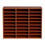 VEVOR Wooden Literature Organizer with 27 Compartments, Adjustable Shelves, Medium Density Fiberboard Organizer, Storage for Files, Documents, Papers, Magazines in the Office, Home, School, Brown