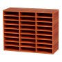 VEVOR Wooden Literature Organizer with 27 Compartments, Adjustable Shelves, Medium Density Fiberboard Organizer, Storage for Files, Documents, Papers, Magazines in the Office, Home, School, Brown