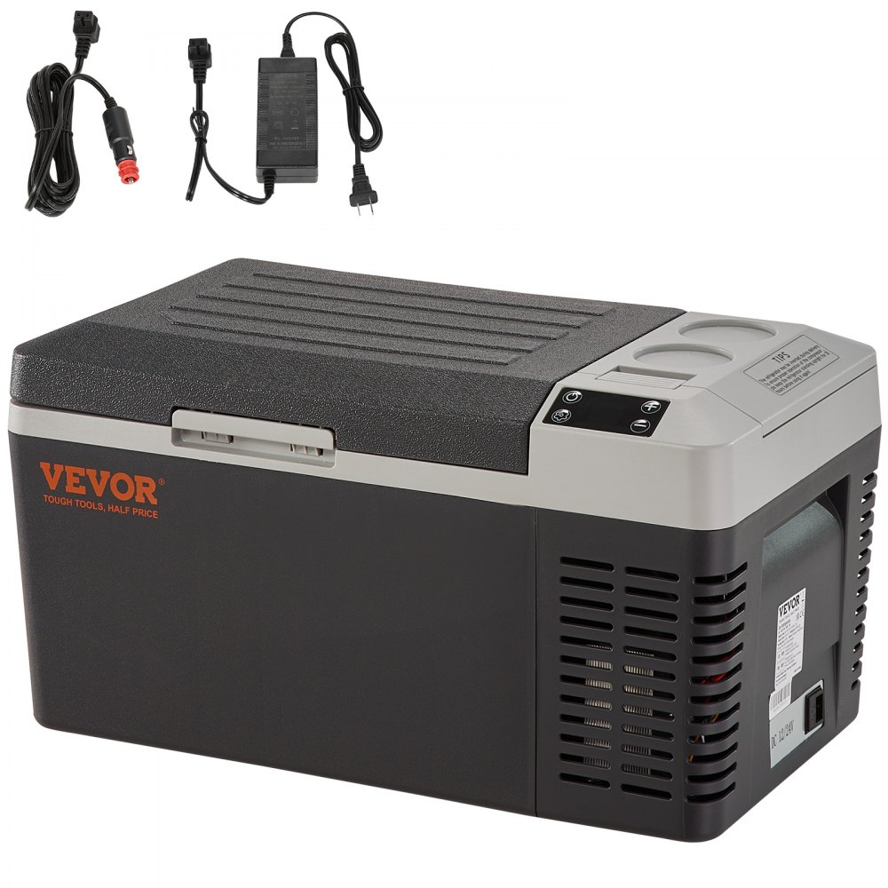 VEVOR 20 L Cool Box 12/24 V Przenośna lodówka, elektryczna zamrażarka Mała zamrażarka -20 ~ 10 ℃, elektryczna sprężarka Cool Box 580 x 330 x 310 mm do samochodu, kempingu, ciężarówki, łodzi itp.