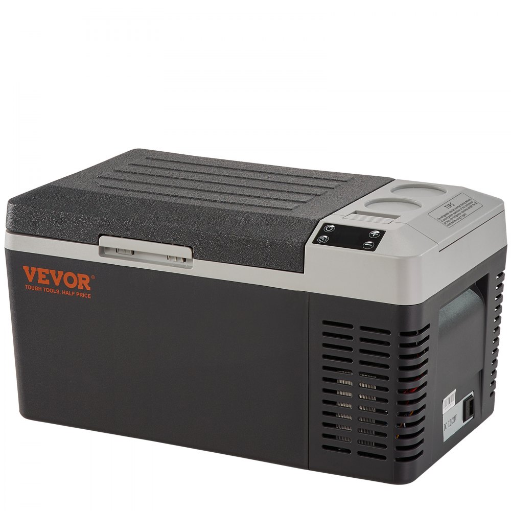 VEVOR 20L Lodówka Przenośna 12/24V, Elektryczna Zamrażarka Przenośna Mała Zamrażarka -20~10℃, Elektryczna Kompresorowa Lodówka Przenośna 580 x 330 x 310mm Do Samochodu, Na Kemping, Ciężarówki, Łodzi itp.