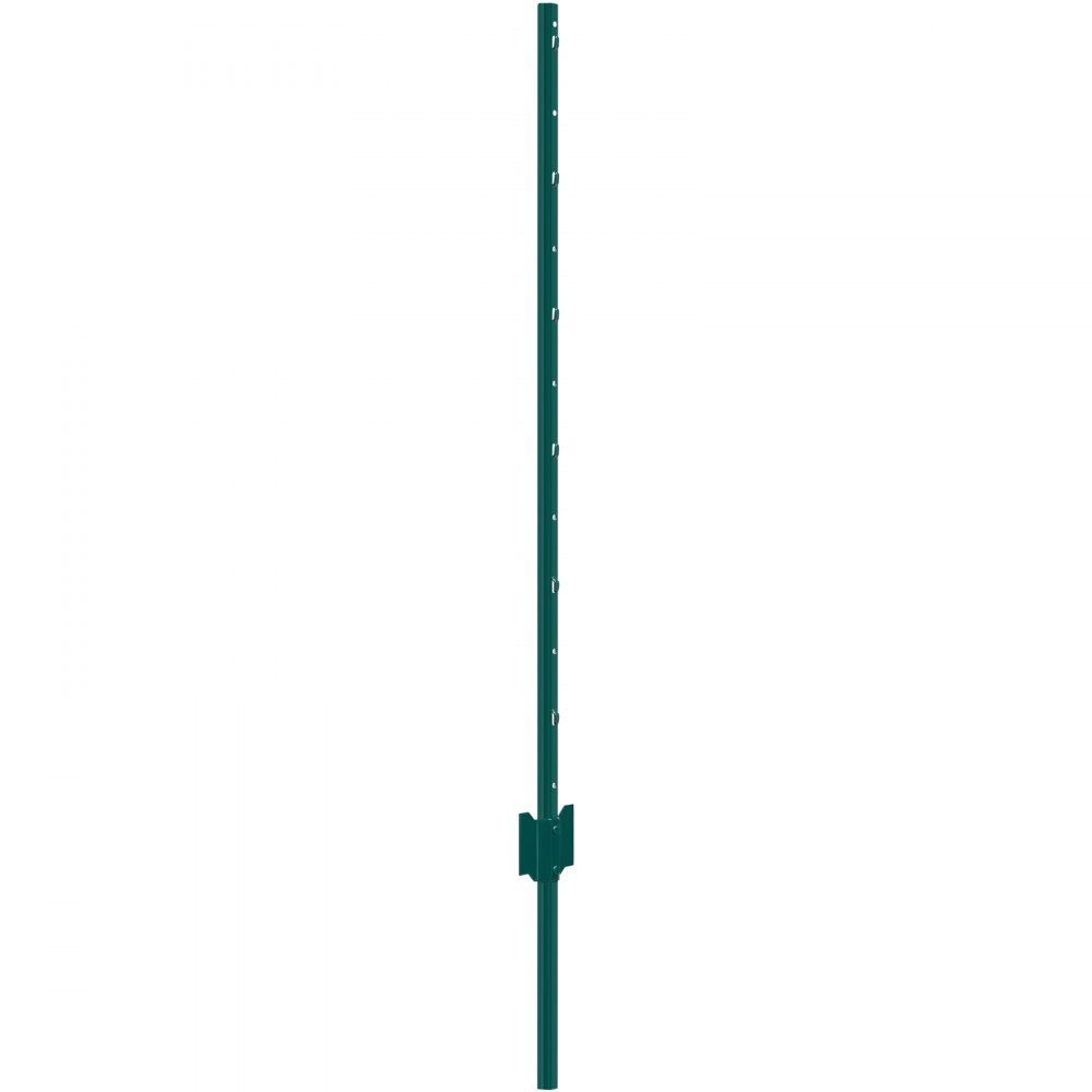 VEVOR 4 Foot Fence Posts, 10-Pack T-Posts Heavy-Duty Metal Fence Posts, Sturdy Steel Fence Stakes for Garden Yards, Lawns, Farms and Outdoor Chain Link Fences, Green